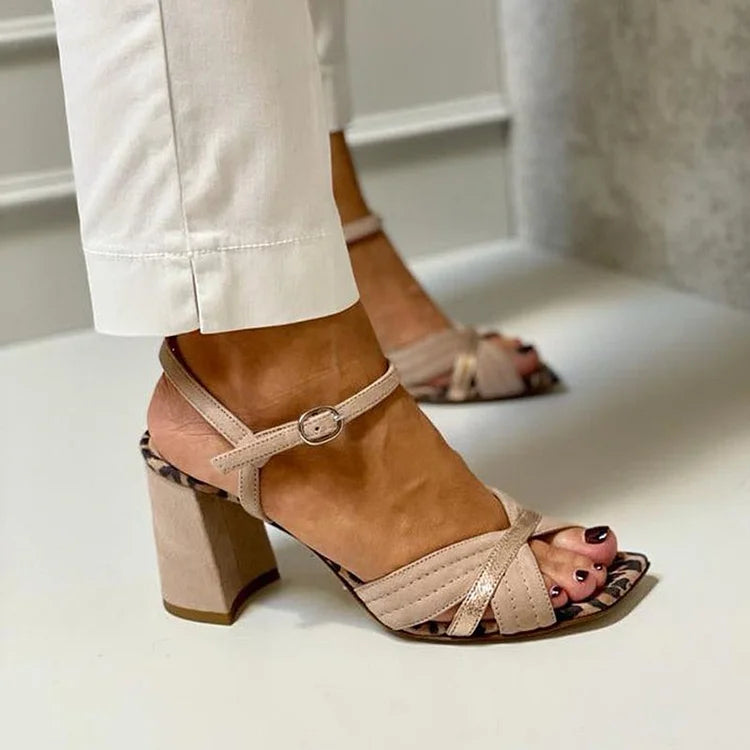 Lorrie | Sandalias de tacón con tiras cruzadas