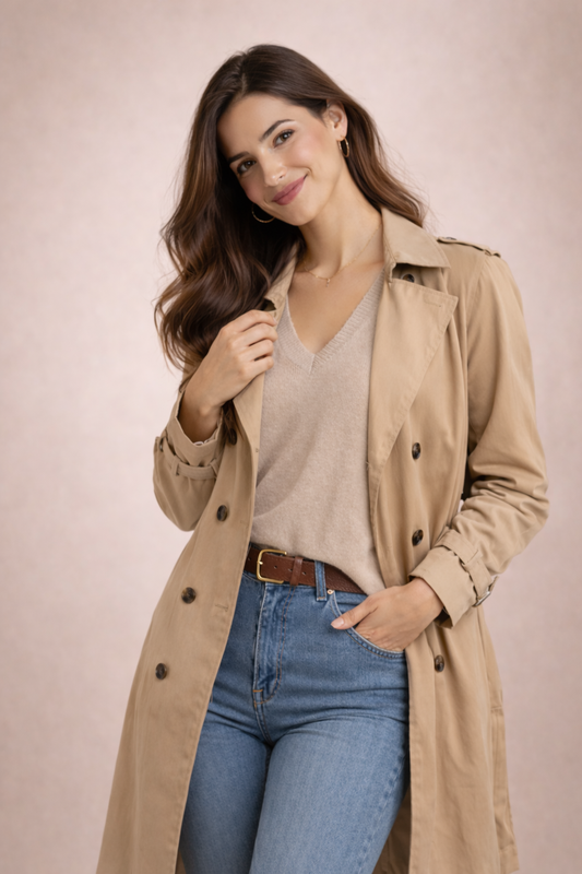 Trench Clásico Camel – Elegancia Atemporal para el Día a Día | Isabel Herrera