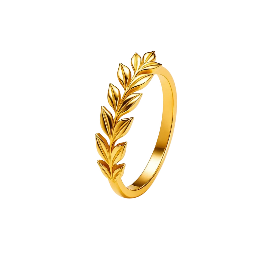 ANILLO ISABEL HERRERA DORADO HOJAS ENTRELAZADAS