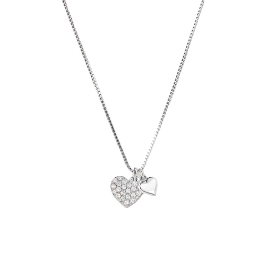 COLLAR ISABEL HERRERA CORAZÓN PLATEADO CON CIRCONITAS
