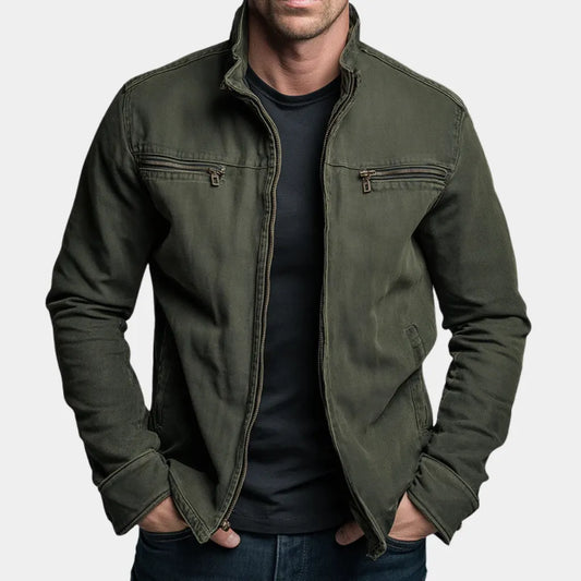 CARLOS™ | Chaqueta Vintage de Algodón con Cremallera