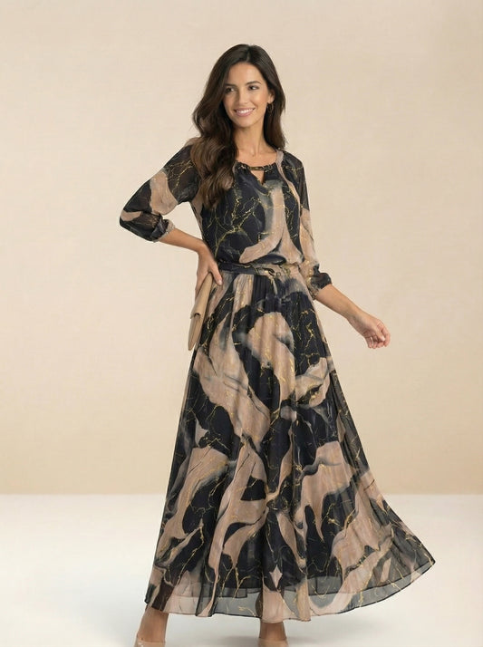 Vestido de gasa estampado